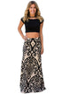 Sexy Black Tendril Printed Maxi Skirt